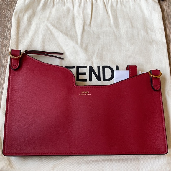 Fendi Bustine 3 Pockets Crossbody Leather and Zucca Coated Canvas Monogram Mini - Picture 4 of 12